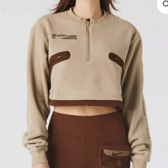 Travis Scott Nike x CACTUS CORP Women's Soft Cropped Pullover Crew Sweatshirt Si - Picture 1 of 15